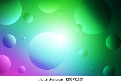 Light Pink, Green vector cover with spots. Abstract illustration with colored bubbles in nature style. Pattern can be used for beautiful websites.