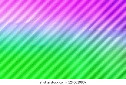 Light Pink, Green vector cover with stright stripes. Lines on blurred abstract background with gradient. The pattern for ad, booklets, leaflets.