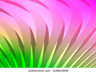 Light Pink, Green vector cover with long lines. Decorative shining illustration with lines on abstract template. The pattern can be used as ads, poster, banner for commercial.