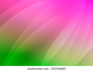 Light Pink, Green vector cover with long lines. Decorative shining illustration with lines on abstract template. The template can be used as a background.