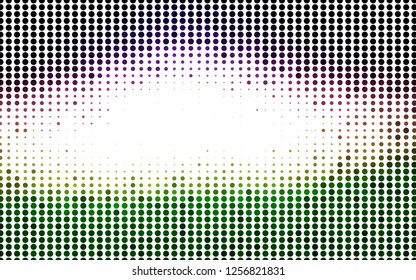 Light Pink, Green vector cover with spots. Blurred bubbles on abstract background with colorful gradient. Design for business adverts.