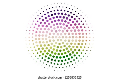 Light Pink, Green vector cover with set of hexagons. White background with colorful hexagons. New template for your brand book.