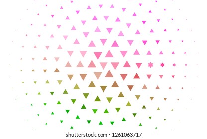 Light Pink, Green vector cover in polygonal style. Illustration with set of colorful triangles. Best design for your ad, poster, banner.