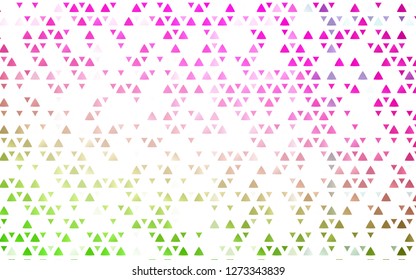 Light Pink, Green vector cover in polygonal style. Abstract gradient illustration with triangles. Pattern for busines ad, booklets, leaflets