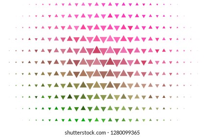 Light Pink, Green vector cover in polygonal style. Illustration with set of colorful triangles. Best design for your ad, poster, banner.