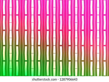 Light Pink, Green vector cover with long lines. Lines on blurred abstract background with gradient. Best design for your ad, poster, banner.