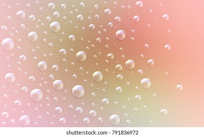 Light Pink, Green vector cover with spots. Glitter abstract illustration with blurred drops of rain. Pattern can be used as texture of water, rain drops.