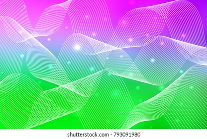 Light Pink, Green vector cover with happy holiday ribbons. Blurred decorative design in anniversary style with confetti. New design for ad, poster, banner of your Party.