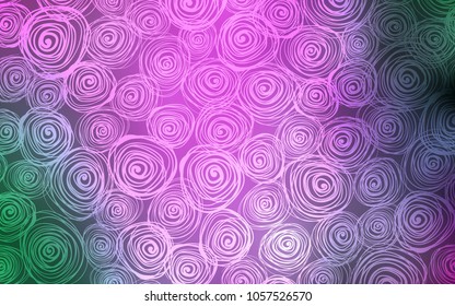 Light Pink, Green vector doodle blurred template. Creative illustration in blurred style with roses. Brand-new design for your business.