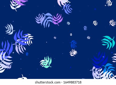 Light Pink, Green vector doodle pattern with leaves. Brand new colored illustration in blurry style with leaves. Colorful pattern for kid's books.