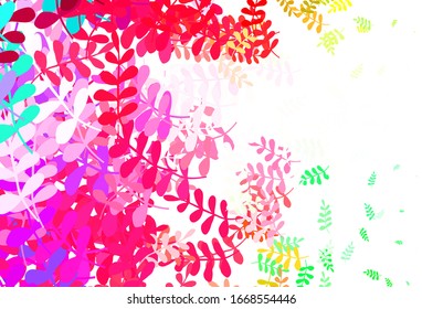 Diseño de doodle vectorial verde claro con hojas. Una vaga ilustración abstracta con hojas en estilo doodles. Patrón para papeles pintados, libros coloreados.