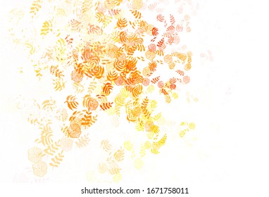 Light Pink, Green vector doodle pattern with leaves. leaves on blurred abstract background with gradient. Template for backgrounds of cell phones.