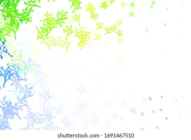 Light Pink, Green vector doodle background with branches. Sketchy doodles on white background. Elegant pattern for your brand book.