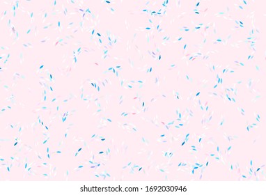 Light Pink, Green vector doodle texture with leaves. Blurred decorative design in Indian style with leaves. Colorful pattern for kid's books.