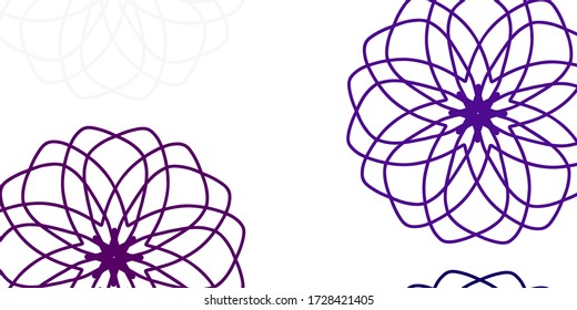 Light pink, green vector doodle pattern with flowers. Illustration with abstract colorful flowers with gradient. Best design for your business.