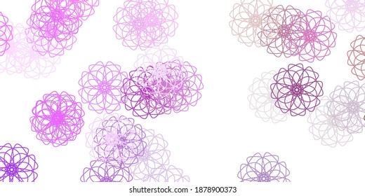 Light Pink, Green vector doodle template with flowers. Simple design with flowers on abstarct background. Brand new business design.
