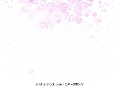 Light Pink, Green vector doodle backdrop with leaves. Decorative illustration with doodles on abstract template. The best design for your business.