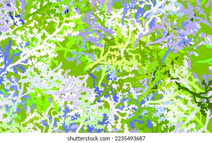 Hellrosa, grüne Vektor-Doodle-Vorlage mit Blättern, Ästen. Abstrakte Illustration mit Blättern und Ästen. Muster für Tapeten, Farbbücher.