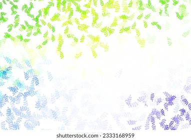 Pink claro, fondo de doodle vectorial verde con hojas. Decoración borrosa de estilo indio con hojas. Patrón elegante para tu libro de marca.