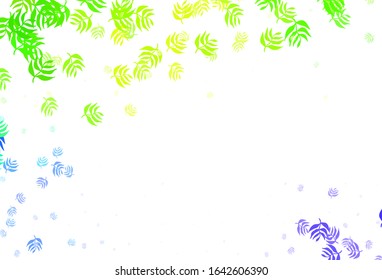 Light Pink, Green vector elegant background with leaves. leaves on elegant natural pattern with gradient. Elegant pattern for your brand book.