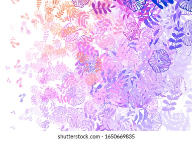 Light Pink, Green vector elegant background with leaves. Colorful abstract illustration with leaves in doodle style. Template for backgrounds of cell phones.