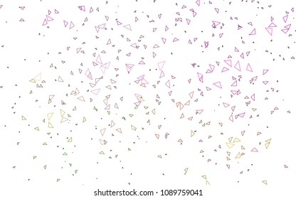 Light Pink, Green vector geometric simple minimalistic background, which consist of triangles on white background. Triangular pattern with gradient for your business design. 