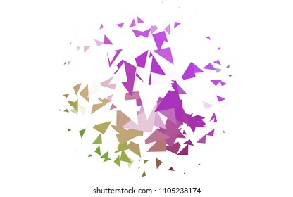 Light Pink, Green vector geometric simple minimalistic background, which consist of triangles on white background. Triangular pattern with gradient for your business design. 