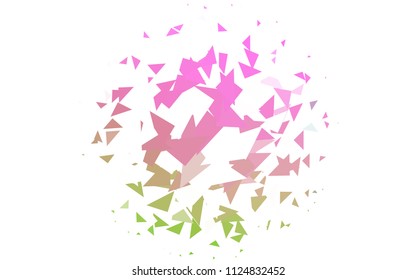 Light Pink, Green vector geometric simple minimalistic background, which consist of triangles on white background. Triangular pattern with gradient for your business design. 