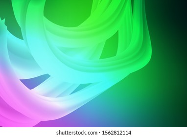 Light Pink, Green vector glossy abstract backdrop. Glitter abstract illustration with gradient design. New way of your design.