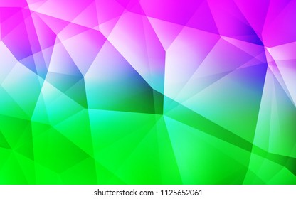 Light Pink, Green vector gradient triangles texture. Triangular geometric sample with gradient.  Triangular pattern for your design.