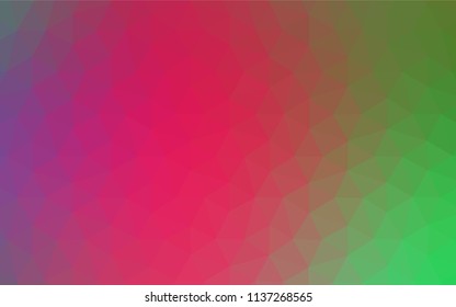 Light Pink, Green vector gradient triangles template. Polygonal abstract illustration with gradient. Pattern for a brand book's backdrop.