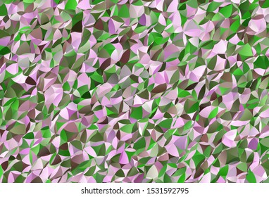 Light Pink, Green vector gradient triangles template. Polygonal abstract illustration with gradient. Brand new design for your business.