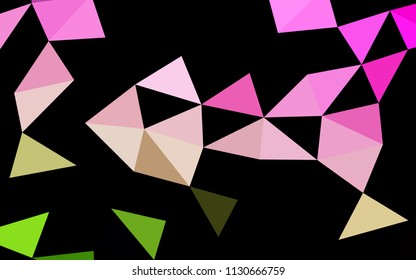 Light Pink, Green vector hexagon mosaic triangle mosaic. A sample with polygonal shapes. Brand new design for your business.