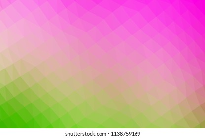 Light Pink, Green vector hexagon mosaic cover. Glitter abstract illustration with an elegant design. A completely new template for your business design.