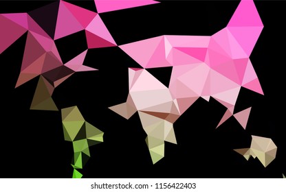 Light Pink, Green vector hexagon mosaic template. Brand new colored illustration in blurry style with gradient. A completely new design for your business.