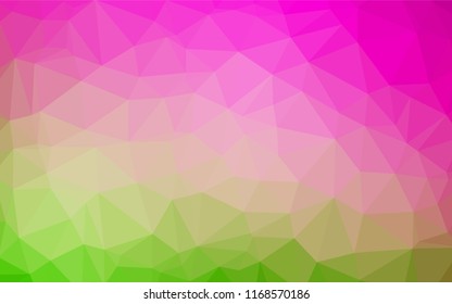 Light Pink, Green vector hexagon mosaic cover. A sample with polygonal shapes. Triangular pattern for your business design.