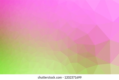 Light Pink, Green vector hexagon mosaic cover. Creative illustration in halftone style with gradient. The template can be used as a background for cell phones.