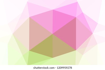 Light Pink, Green vector hexagon mosaic template. Colorful illustration in abstract style with gradient. A completely new design for your business.