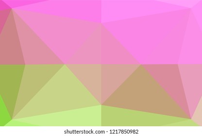 Light Pink, Green vector hexagon mosaic cover. Glitter abstract illustration with an elegant design. A new texture for your design.