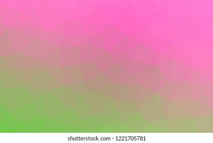 Light Pink, Green vector hexagon mosaic cover. A completely new color illustration in a vague style. The polygonal design can be used for your web site.