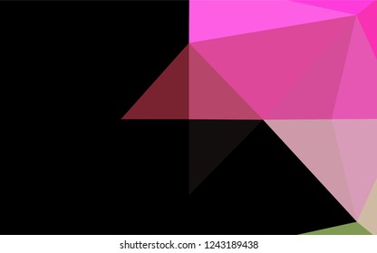 Light Pink, Green vector hexagon mosaic texture. Brand new colored illustration in blurry style with gradient. The best triangular design for your business.