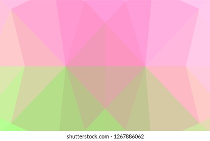 Light Pink, Green vector hexagon mosaic texture. A completely new color illustration in a vague style. A completely new design for your business.
