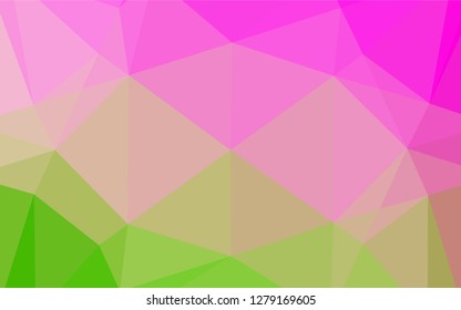Light Pink, Green vector hexagon mosaic cover. A sample with polygonal shapes. Brand new design for your business.