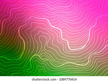 Light Pink, Green vector indian curved template. Doodles on blurred abstract background with gradient. The doodle design can be used for your web site.