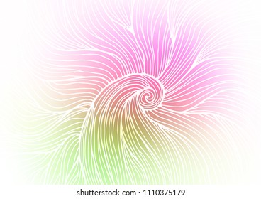 Light Pink, Green vector indian curved texture. Blurred decorative design in Indian style with Zen tangles. Hand painted design for web, leaflet, textile.