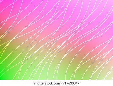 Light Pink, Green vector indian curved pattern. Doodles on blurred abstract background with gradient. The completely new template can be used for your brand book.