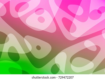 Light Pink, Green vector indian curved template. Brand-new colored illustration in blurry style with doodles. The pattern can be used for wallpapers and coloring books.