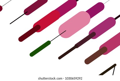 Light Pink, Green vector layout with flat lines. Glitter abstract illustration with colored sticks. The pattern can be used as ads, poster, banner for medicine.