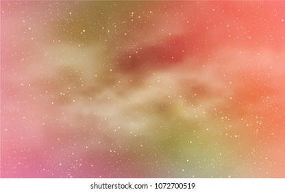 Light Pink, Green vector layout with cosmic stars. Shining colored illustration with bright astronomical stars. Smart design for your business advert.