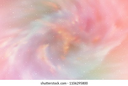 Light Pink, Green vector layout with cosmic stars. Shining colored illustration with bright astronomical stars. Pattern for futuristic ad, booklets.